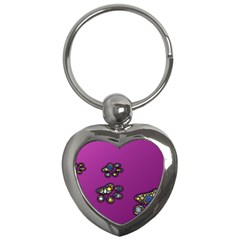 Footprints Paw Animal Track Foot Key Chains (heart)  by HermanTelo