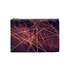 Light Fiber Black Fractal Art Cosmetic Bag (medium) by HermanTelo