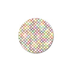 Grid Colorful Multicolored Square Golf Ball Marker (4 Pack)