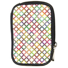 Grid Colorful Multicolored Square Compact Camera Leather Case by HermanTelo