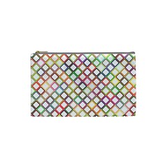 Grid Colorful Multicolored Square Cosmetic Bag (small) by HermanTelo