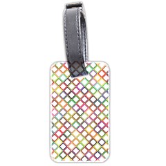 Grid Colorful Multicolored Square Luggage Tags (two Sides)