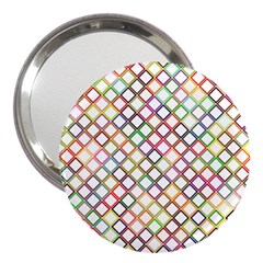 Grid Colorful Multicolored Square 3  Handbag Mirrors by HermanTelo