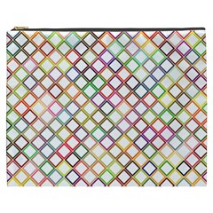 Grid Colorful Multicolored Square Cosmetic Bag (xxxl) by HermanTelo