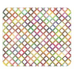 Grid Colorful Multicolored Square Double Sided Flano Blanket (small) 