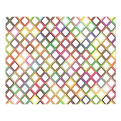 Grid Colorful Multicolored Square Double Sided Flano Blanket (large) 