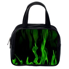 Smoke Flame Abstract Green Classic Handbag (one Side) by HermanTelo