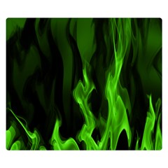 Smoke Flame Abstract Green Double Sided Flano Blanket (small)  by HermanTelo