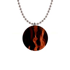 Smoke Flame Abstract Orange Red 1  Button Necklace by HermanTelo