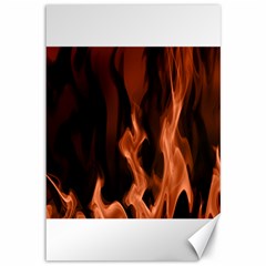 Smoke Flame Abstract Orange Red Canvas 12  X 18  by HermanTelo