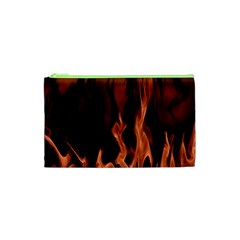 Smoke Flame Abstract Orange Red Cosmetic Bag (xs) by HermanTelo