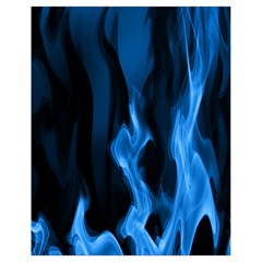 Smoke Flame Abstract Blue Drawstring Bag (small)