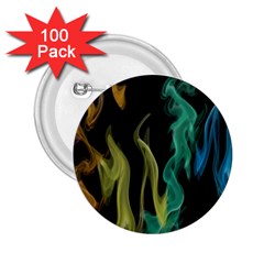 Smoke Rainbow Colors Colorful Fire 2 25  Buttons (100 Pack)  by HermanTelo