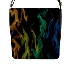 Smoke Rainbow Colors Colorful Fire Flap Closure Messenger Bag (l)