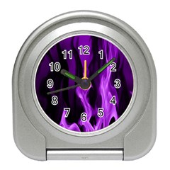 Smoke Flame Abstract Purple Travel Alarm Clock by HermanTelo