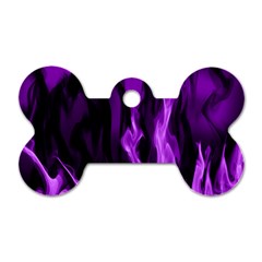 Smoke Flame Abstract Purple Dog Tag Bone (one Side) by HermanTelo