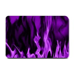 Smoke Flame Abstract Purple Small Doormat  by HermanTelo