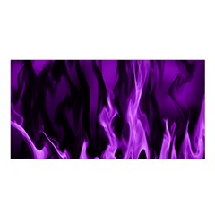 Smoke Flame Abstract Purple Satin Shawl