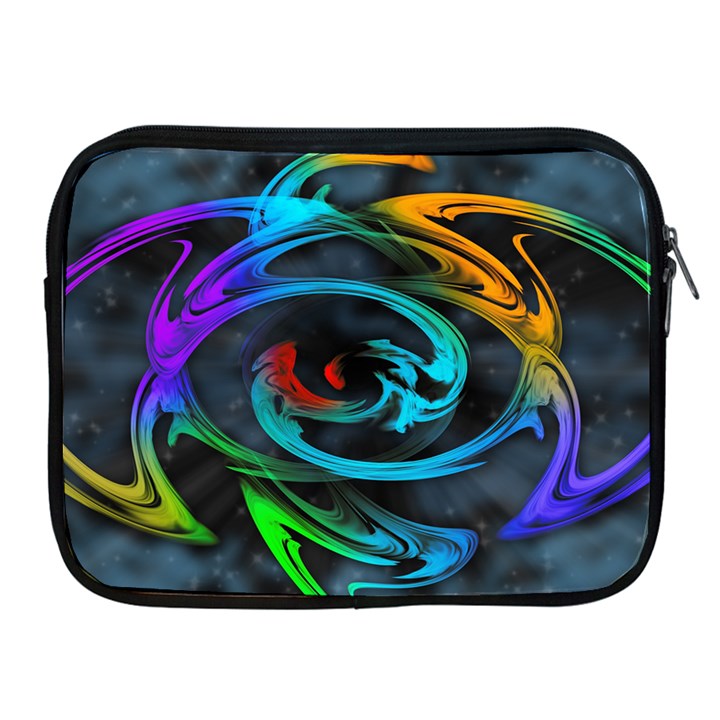 Rainbow Fractal Clouds Stars Apple iPad 2/3/4 Zipper Cases