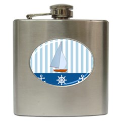 Yacht Boat Nautical Ship Hip Flask (6 Oz) by HermanTelo