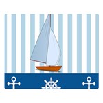 Yacht Boat Nautical Ship Double Sided Flano Blanket (Large)  80 x60  Blanket Front