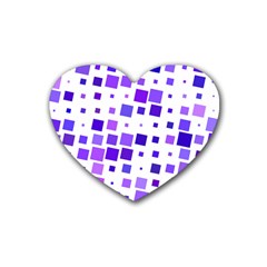 Square Purple Angular Sizes Rubber Coaster (heart)  by HermanTelo