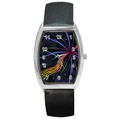 Stars Space Firework Burst Light Barrel Style Metal Watch