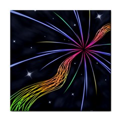 Stars Space Firework Burst Light Face Towel by HermanTelo