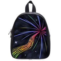 Stars Space Firework Burst Light School Bag (small) by HermanTelo