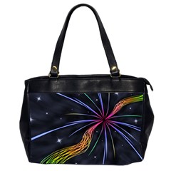 Stars Space Firework Burst Light Oversize Office Handbag (2 Sides) by HermanTelo