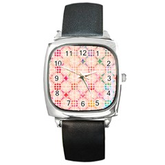 Watercolour Watercolor Paint Ink Square Metal Watch by HermanTelo