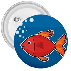 Sketch Nature Water Fish Cute 3  Buttons by HermanTelo