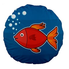 Sketch Nature Water Fish Cute Large 18  Premium Flano Round Cushions