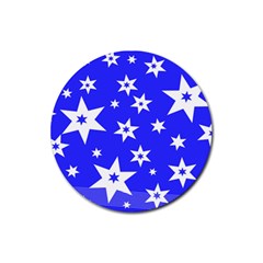 Star Background Pattern Advent Rubber Round Coaster (4 Pack)  by HermanTelo