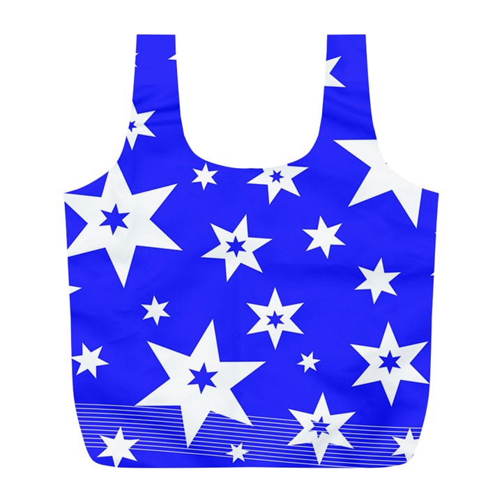 Star Background Pattern Advent Full Print Recycle Bag (L)