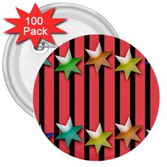 Star Christmas Greeting 3  Buttons (100 Pack)  by HermanTelo