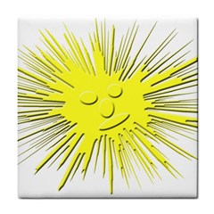 Smilie Sun Emoticon Yellow Cheeky Tile Coasters by HermanTelo