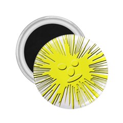 Smilie Sun Emoticon Yellow Cheeky 2 25  Magnets by HermanTelo