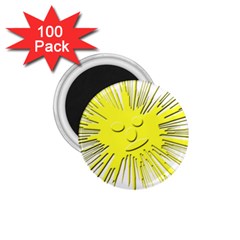 Smilie Sun Emoticon Yellow Cheeky 1 75  Magnets (100 Pack)  by HermanTelo