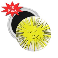 Smilie Sun Emoticon Yellow Cheeky 2 25  Magnets (10 Pack)  by HermanTelo