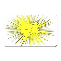 Smilie Sun Emoticon Yellow Cheeky Magnet (rectangular) by HermanTelo