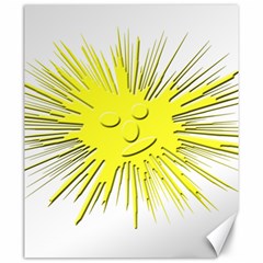 Smilie Sun Emoticon Yellow Cheeky Canvas 20  X 24  by HermanTelo