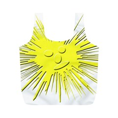Smilie Sun Emoticon Yellow Cheeky Full Print Recycle Bag (m)