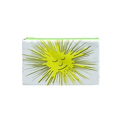 Smilie Sun Emoticon Yellow Cheeky Cosmetic Bag (xs)