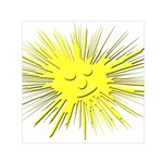 Smilie Sun Emoticon Yellow Cheeky Small Satin Scarf (Square) Front