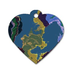 Map Geography World Dog Tag Heart (one Side) by HermanTelo