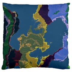 Map Geography World Large Flano Cushion Case (two Sides)