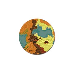 Map Geography World Yellow Golf Ball Marker (4 Pack) by HermanTelo