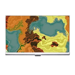 Map Geography World Yellow Business Card Holder