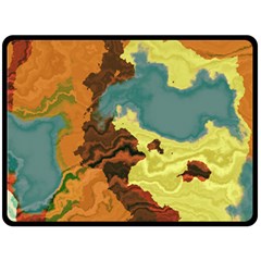 Map Geography World Yellow Double Sided Fleece Blanket (large)  by HermanTelo